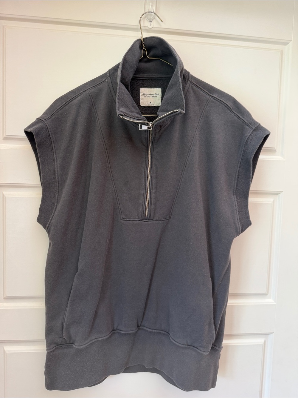 Abercrombie & Fitch Charcoal Gray Fleece Pullover - Soft A&F Collection